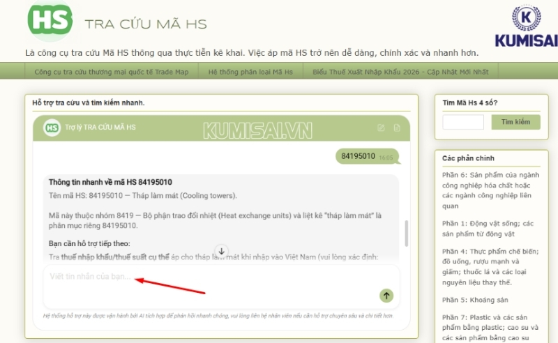 Cách tra cứu mã tại website hscodevietnam