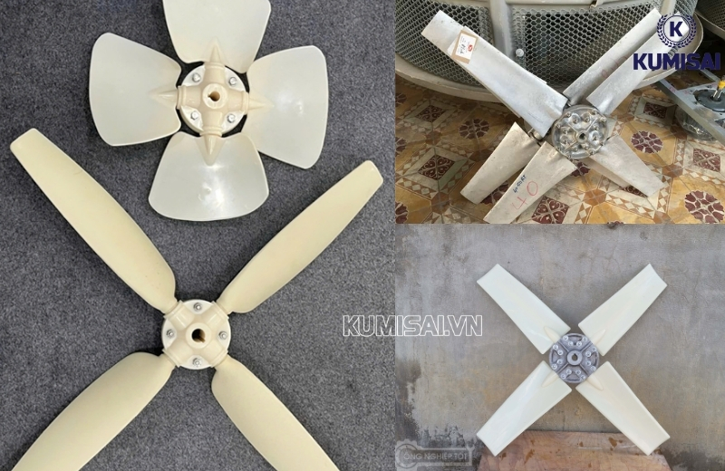 Cánh quạt làm bằng nhựa hoặc hợp kim nhôm