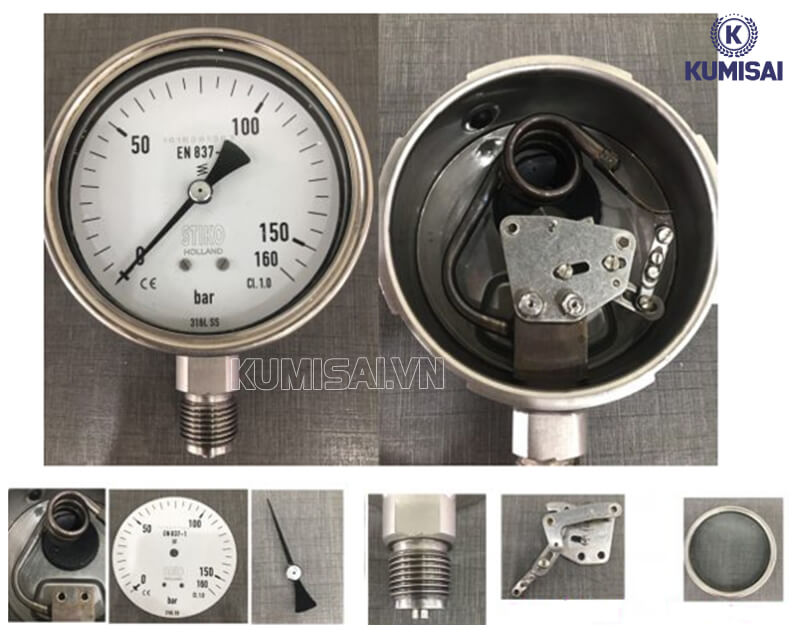 Cấu tạo đồng hồ đo áp suất khí nén