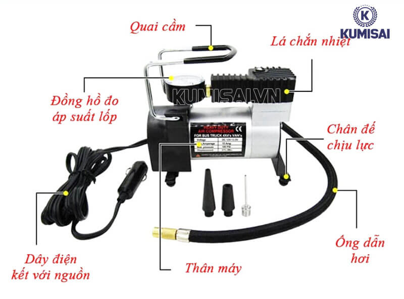 Cấu tạo máy nén khí 12V công suất lớn