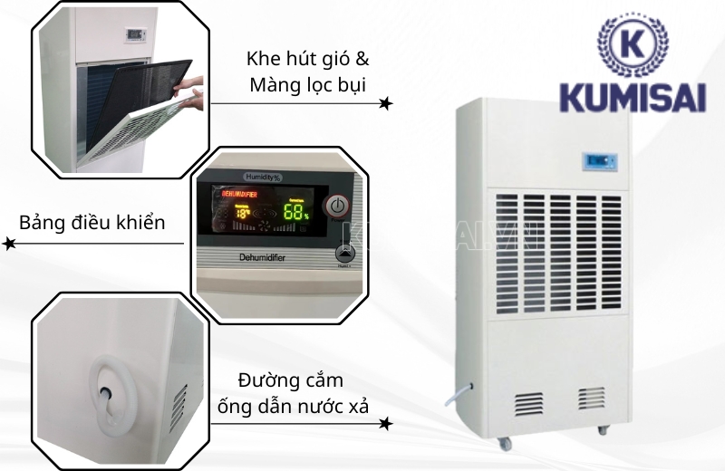 Cấu tạo máy hút ẩm Kumisai KMS-240LD