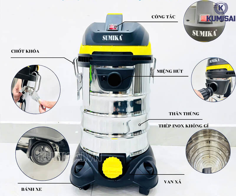 Cấu tạo máy hút bụi Sumika