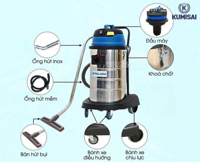 Khám phá cấu tạo của máy hút bụi Palada