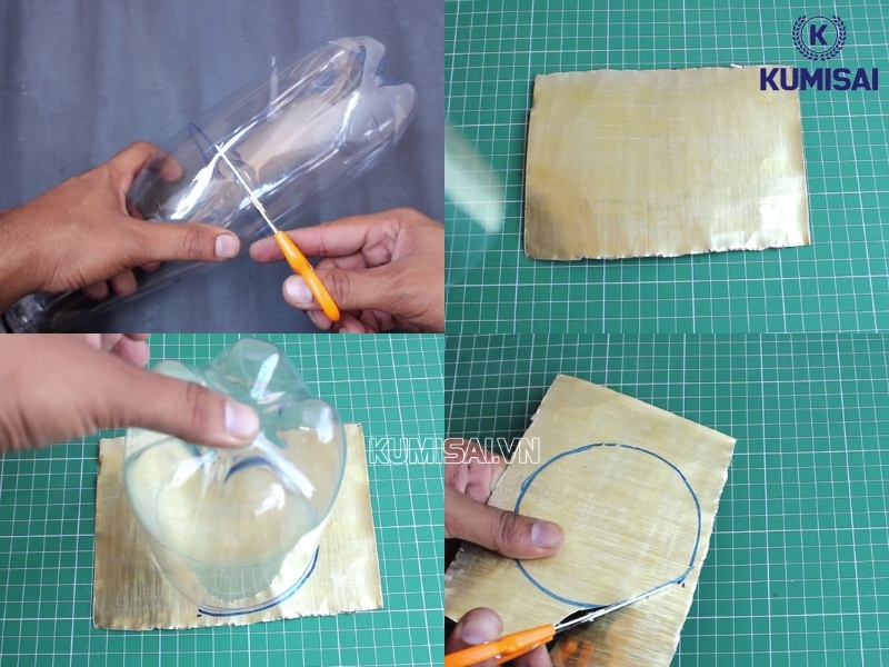 Cắt vỏ chai nhựa và vỏ chai kim loại