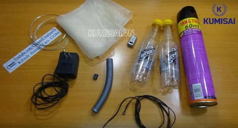 Chuẩn bị dụng cụ chế máy hút bụi mini