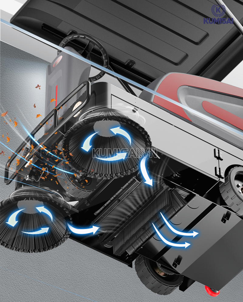 Chổi làm việc mạnh mẽ, hút rác hiệu quả 