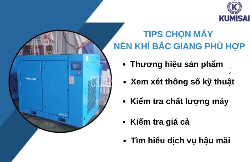 Tips chọn mua máy nén khí Bắc Giang tối ưu chi phí