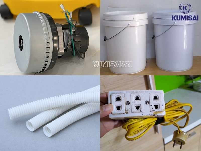 Chuẩn bị dụng cụ chế tạo máy hút bụi công nghiệp