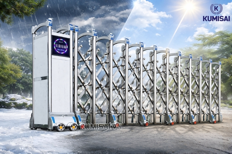 Cổng thích hợp lắp đặt ngoài trời, không bị ảnh hưởng bởi thời tiết