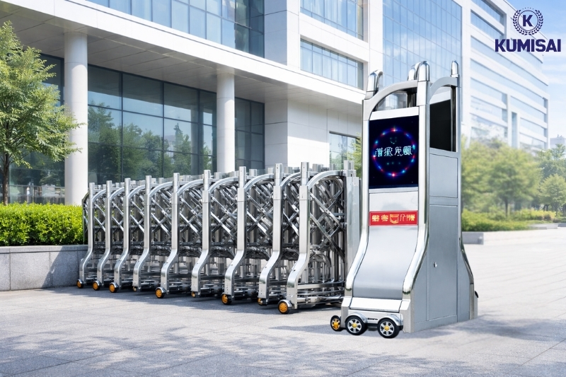 Cổng xếp inox TC-J8927 giúp tối ưu không gian lắp đặt