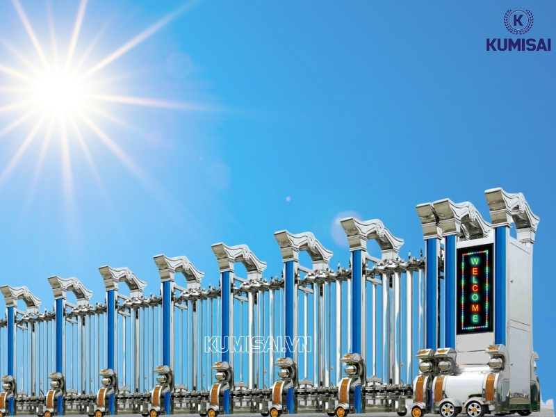 Cổng xếp TC-J8907 hoạt động tốt ở môi trường ngoài trời