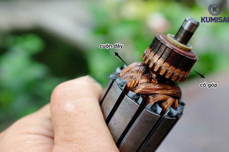 Cổ góp và cuộn dây từ trong motor máy hút bụi 2000W