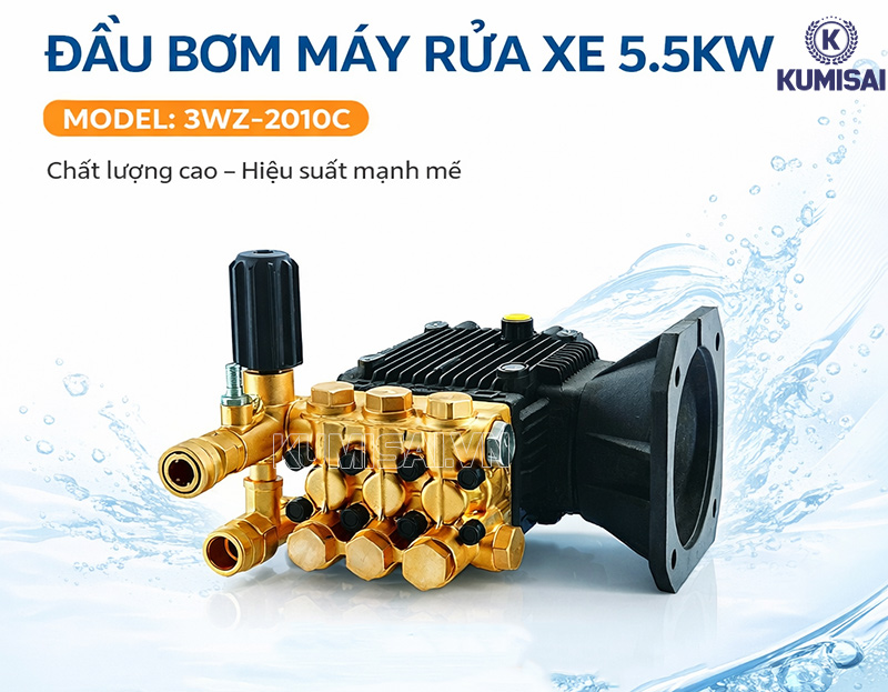 Tìm hiểu về đầu bơm máy rửa xe 5.5kW model: 3WZ-2010C