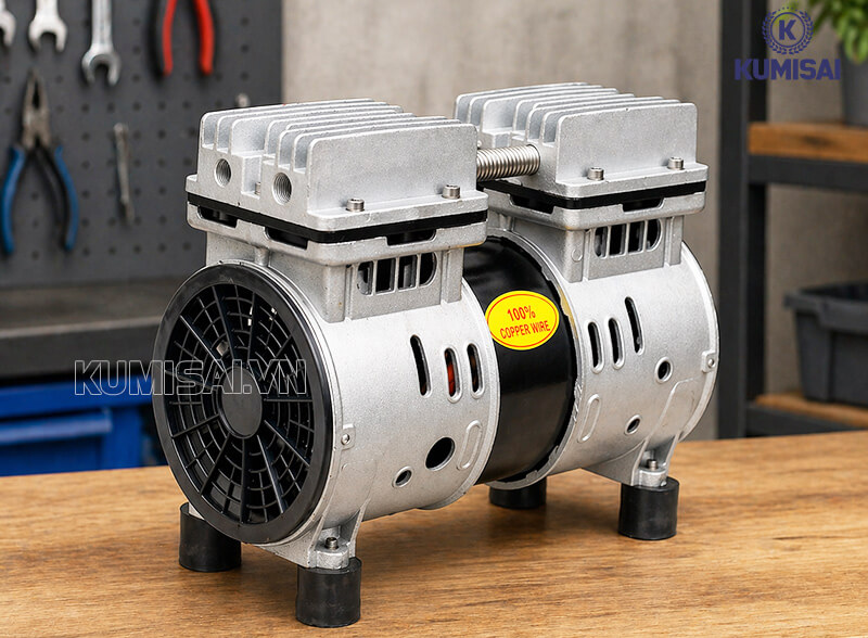 Tìm hiểu về đầu nén khí không dầu giảm âm Wing OF550