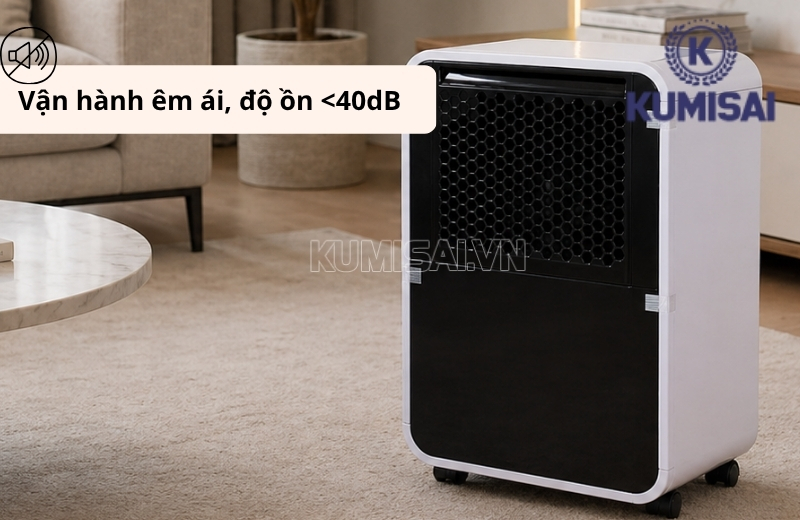 Độ ồn khoảng 40dB, không ảnh hưởng tới sinh hoạt và giấc ngủ Độ ồn khoảng 40dB, không ảnh hưởng tới sinh hoạt và giấc ngủ