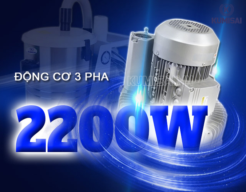 Kumisai KMS 220 sử dụng động cơ 3 pha cực khỏe