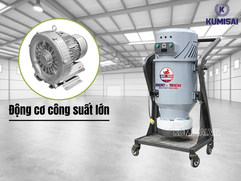 Động cơ máy công suất 3.3KW, hiệu quả làm sạch vượt trội