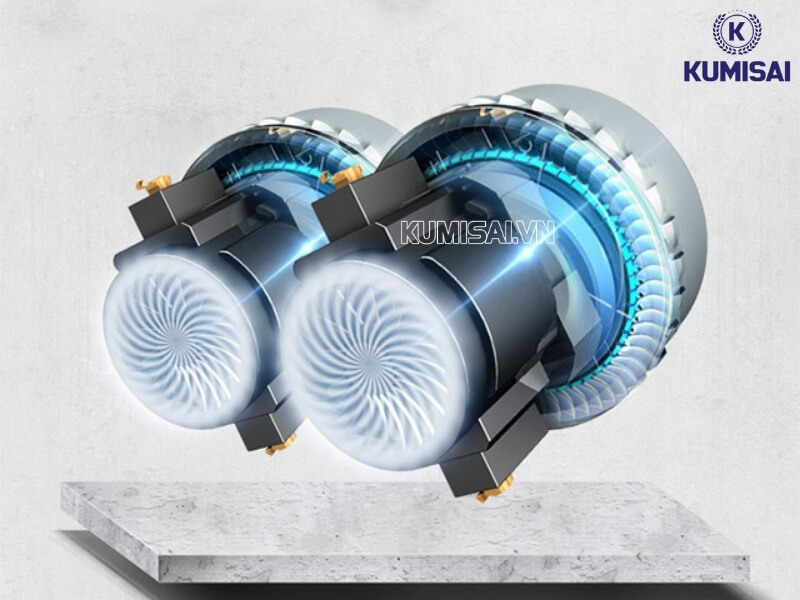 Trang bị động cơ mạnh mẽ, 1 máy có thể trang bị đồng thời từ 2 đến 3 motor