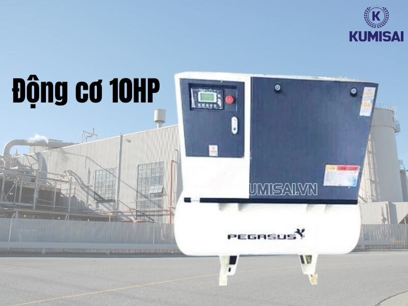 Động cơ công suất lớn 10HP cho khả năng nén khí nhanh chóng 