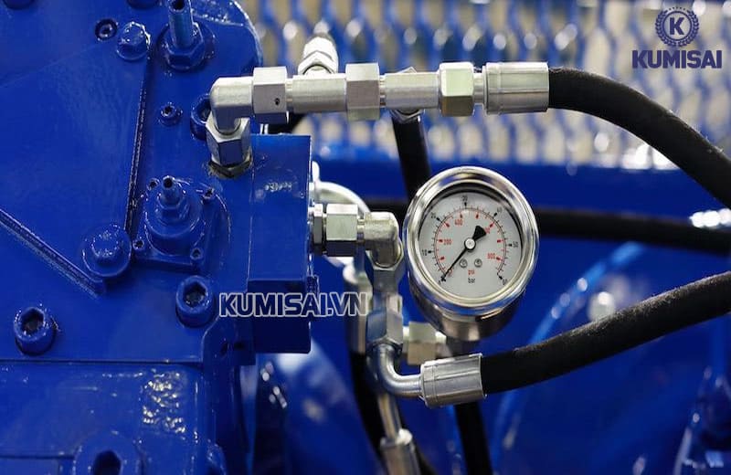 Máy nén khí Ergen được trang bị đồng hồ đo áp suất, đảm bảo an toàn