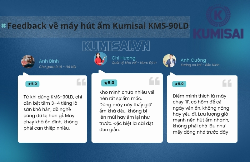 Feedback thực tiễn về máy hút ẩm KMS-90LD Feedback thực tiễn về máy hút ẩm KMS-90LD