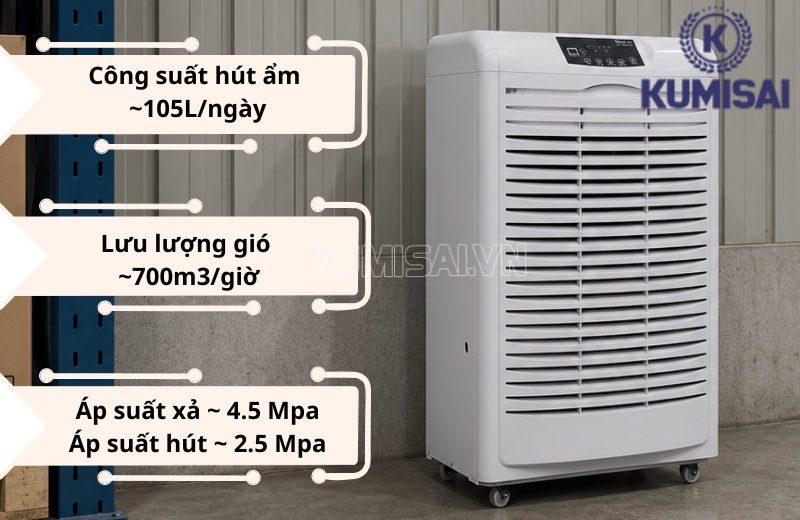FujiE DY-6105EB sở hữu công suất hút ẩm lớn FujiE DY-6105EB sở hữu công suất hút ẩm lớn
