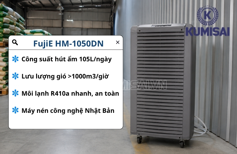 FujiE HM-1050DN xử lý ẩm nặng trong không gian lớn nhanh chóng