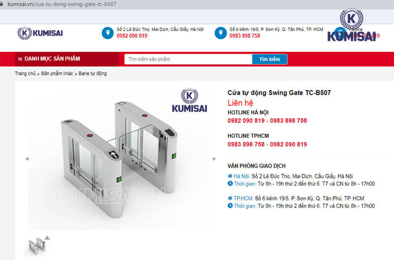 Cửa tự động Swing Gate TC-B507 được bán tại Kumisai.vn