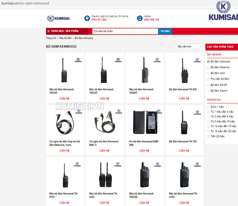 Kumisai Việt Nam - Địa chỉ bán bộ đàm Kenwood uy tín giá tốt