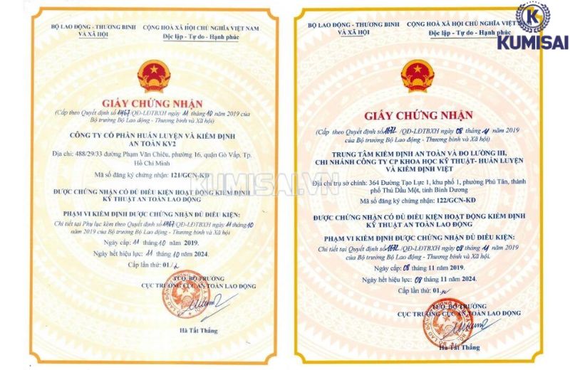 Giấy kiểm định bình nén khí đạt tiêu chuẩn Giấy kiểm định bình nén khí đạt tiêu chuẩn