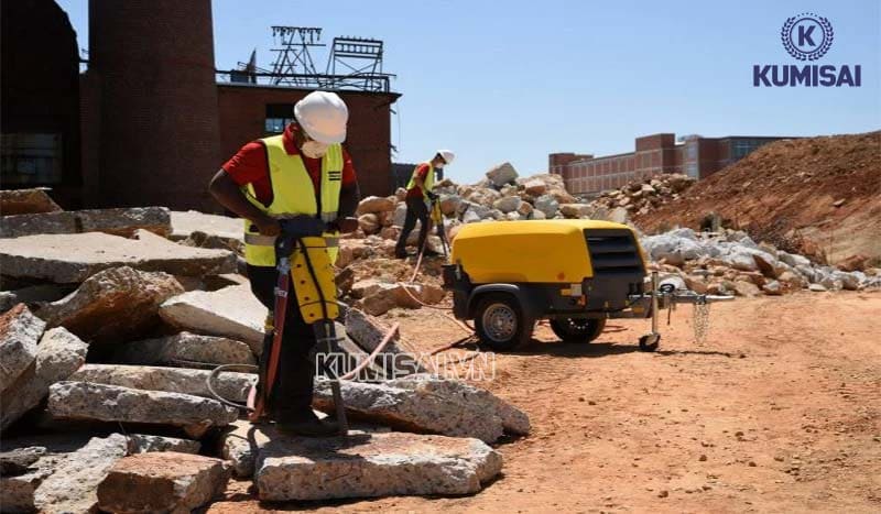 những ứng dụng của máy nén khí trong xây dựng