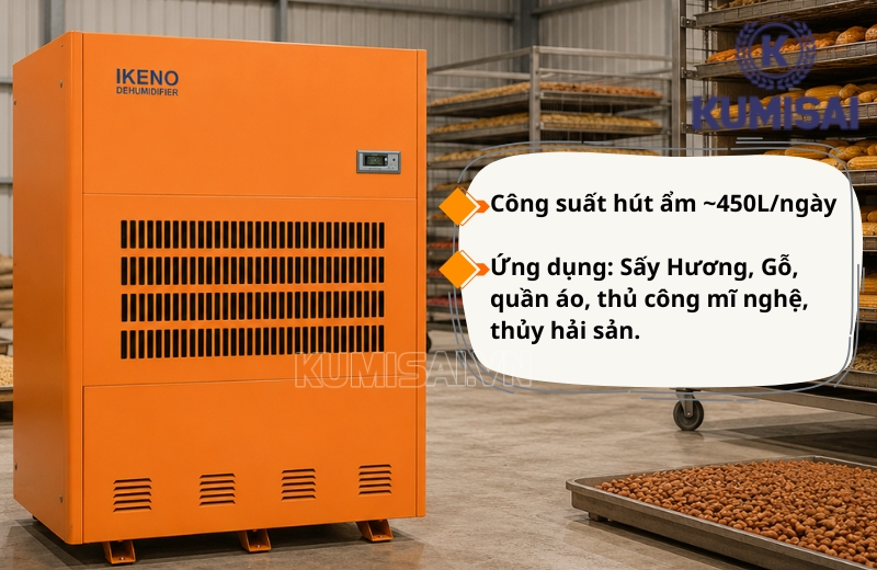 IKENO IRD-4500S vừa hút ẩm mạnh, vừa sấy khô nhanh