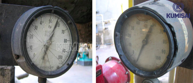 Đồng hồ đo áp suất khí nén bị kẹt, kim không quay 