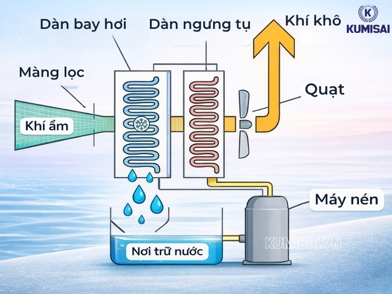 Khám phá nguyên lý vận hành của máy sử dụng cơ chế ngưng tụ