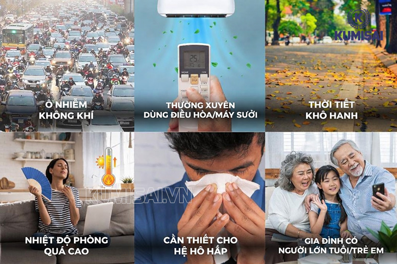 Những trường hợp nên mua máy lọc không khí tạo ẩm