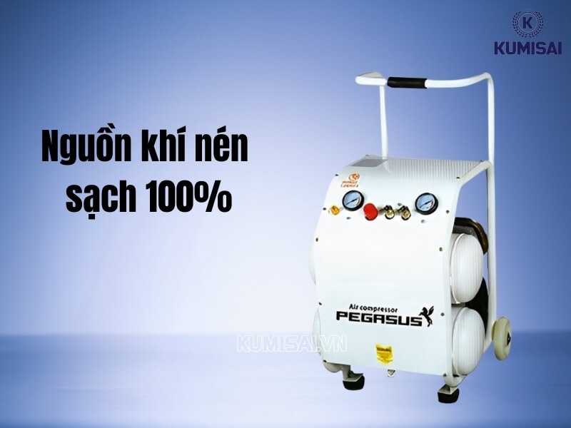 Khí nén đầu ra sạch, không chứa dầu, an toàn cho sức khỏe