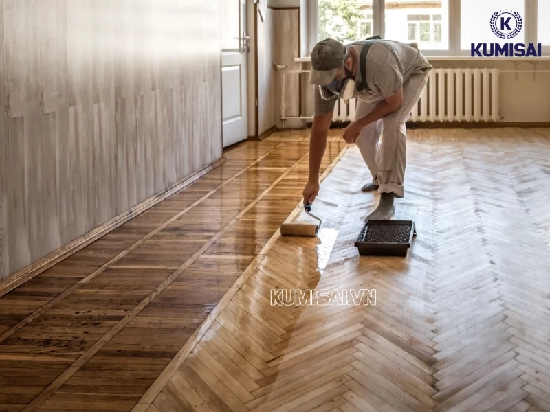 Không dùng hóa chất như xăng, dầu để đánh bóng sàn