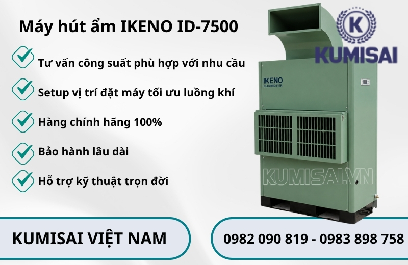 Kumisai Việt Nam phân phối chính hãng máy hút ẩm IKENO ID-7500 Kumisai Việt Nam phân phối chính hãng máy hút ẩm IKENO ID-7500