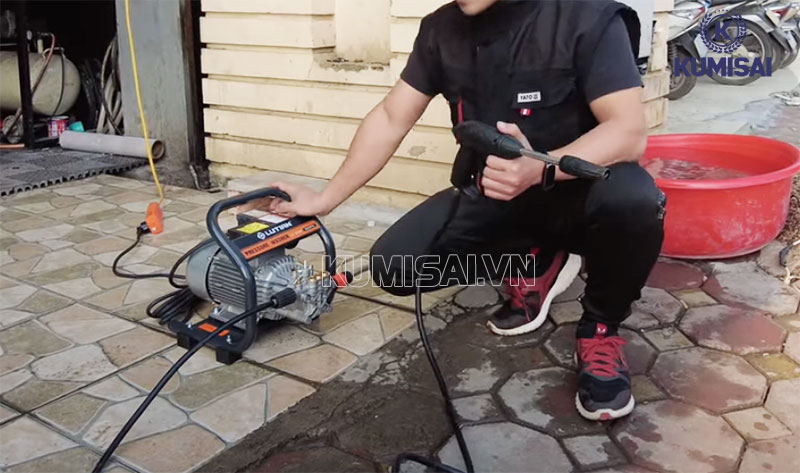 Lắp đặt & kết nối máy bơm rửa xe Lutian LT-390B chuyên nghiệp