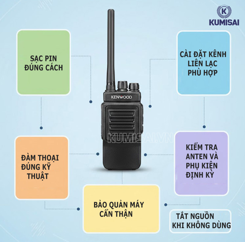 Lưu ý khi dùng máy bộ đàm cầm tay Kenwood TK 3179