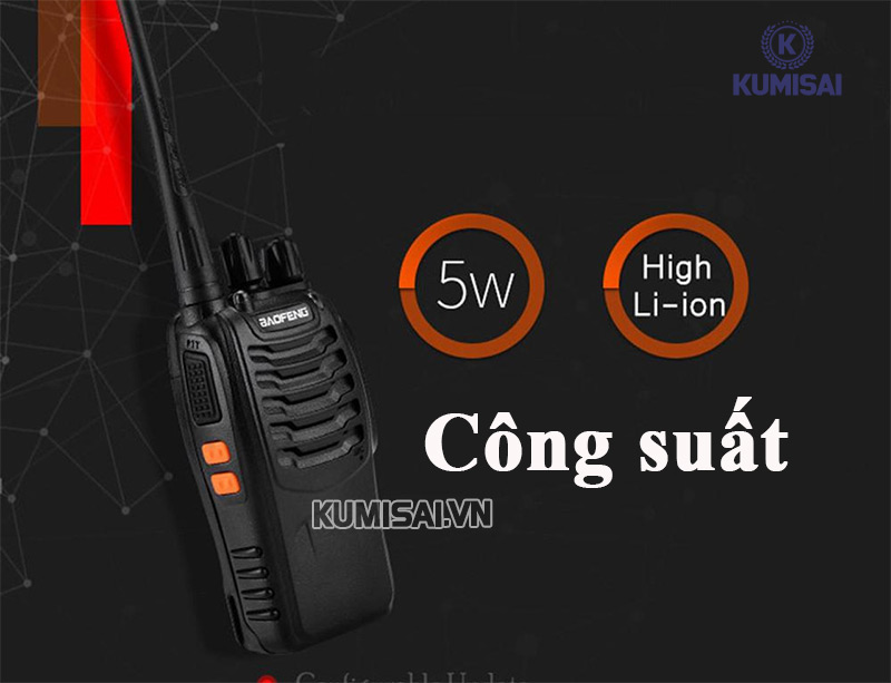 Bộ đàm liên lạc được bao xa còn phụ thuộc vào công suất