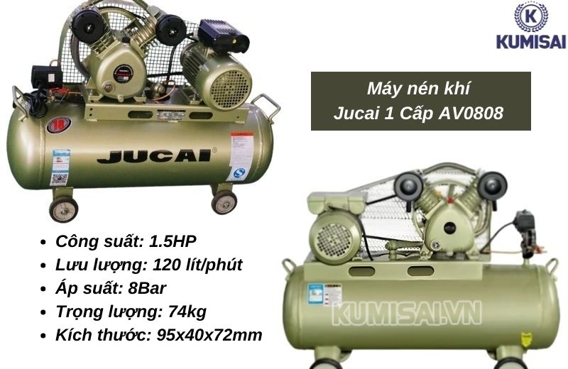 Máy nén khí Jucai 1 Cấp AV0808 (1HP) Máy nén khí Jucai 1 Cấp AV0808 (1HP)