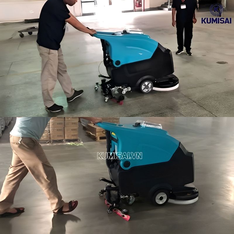 Máy chà sàn Kumisai KMS 75BE được sử dụng trong đời sống thực tế