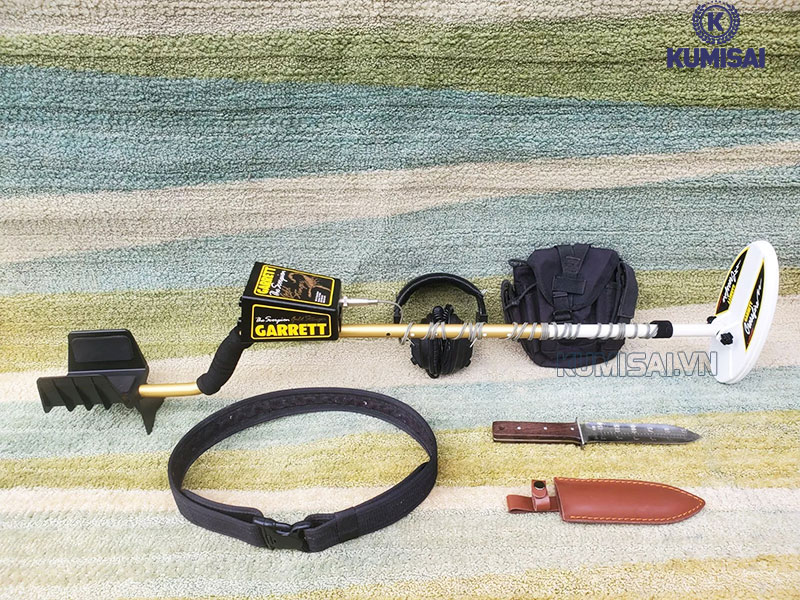 Trọn bộ sản phẩm máy dò kim loại dưới lòng đất Garrett Scorpion Gold A8