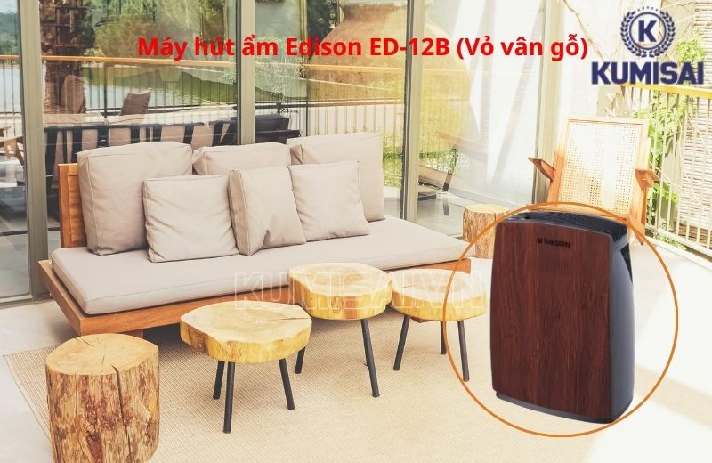 Máy hút ẩm Edison ED-12B (Vỏ vân gỗ) - giải pháp chống nồm ẩm hàng đầu