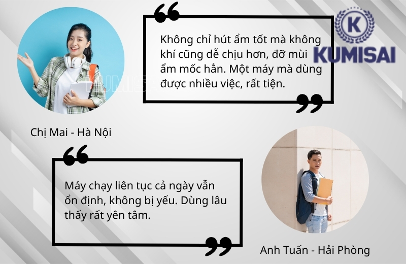 Máy hút ẩm KMS-168LD được người dùng đánh giá tốt về hiệu quả và độ bền