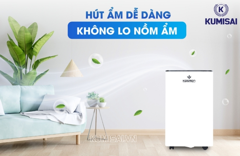 Máy hút ẩm Kosmen có hiệu suất hút ẩm mạnh mẽ