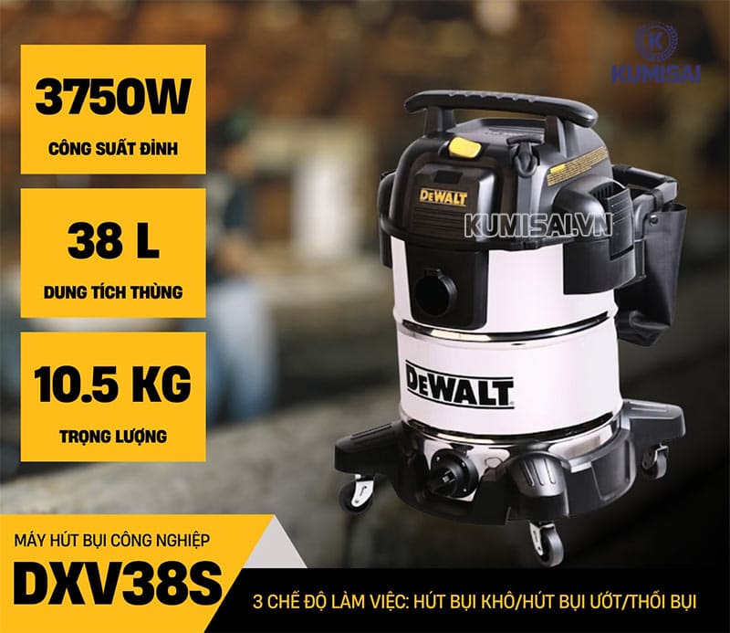Model hút bụi 5HP Dewalt DXV38S Model hút bụi 5HP Dewalt DXV38S