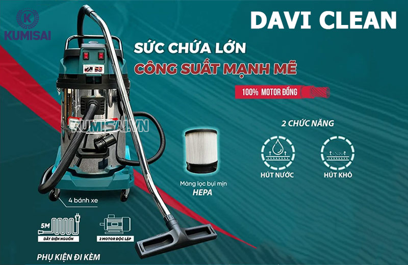 Máy hút bụi công nghiệp Davi Clean đáng mua nhất 2024