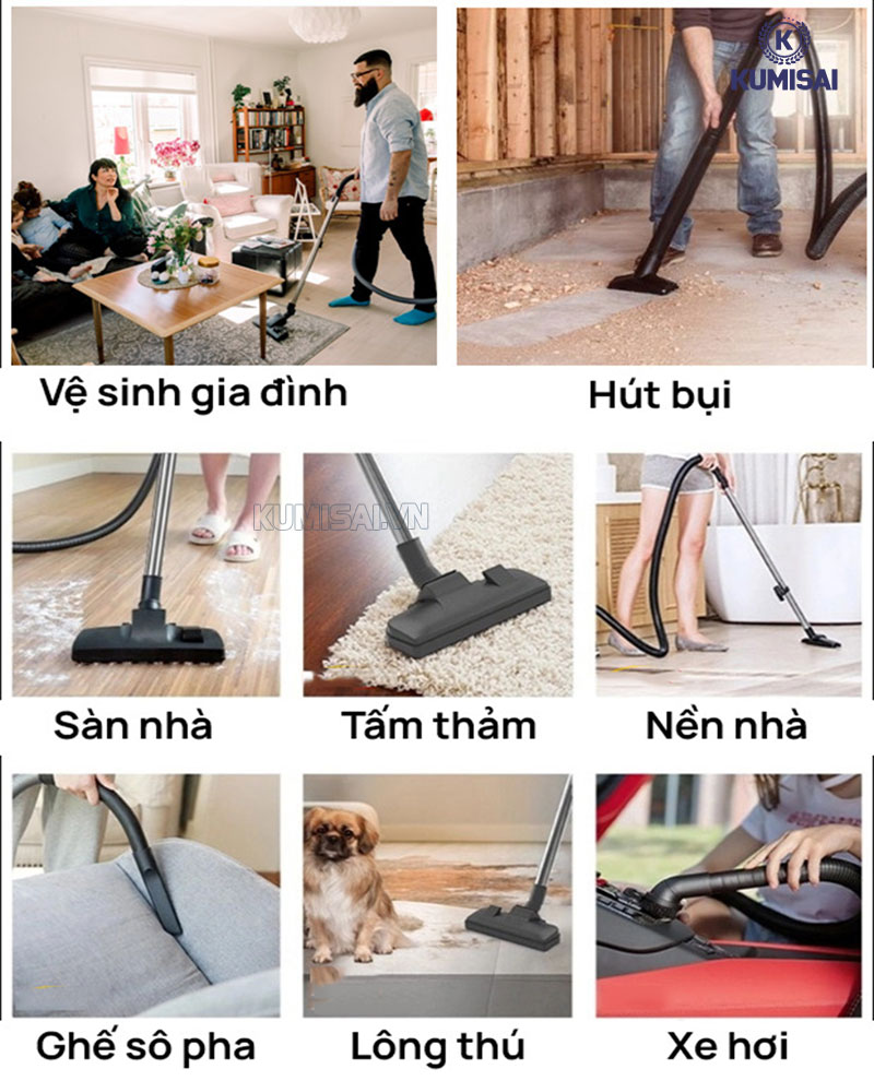 Máy hút bụi công nghiệp mini đa năng, tính ứng dụng cao